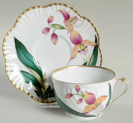 Histoires d'Orchidees Flat Cup & Saucer Set