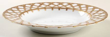 Vannerie Gold Rim Soup Bowl