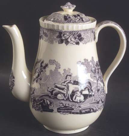 Cattle Scenery Mulberry Coffee Pot & Lid