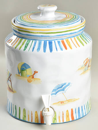 Beach Stripes Beverage Dispenser & Lid