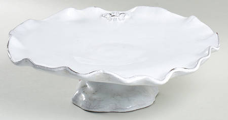 Fleur de Lis 11" Diameter Pedestal Cake Stand