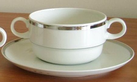 711 Flat Cream Soup Bowl & Saucer Set