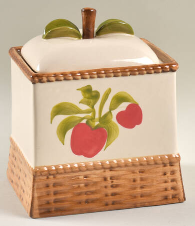 Apple Weave Cookie Jar & Lid