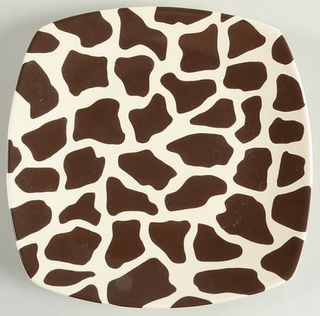 Giraffe Brown Linen Salad Plate