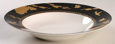 Forbidden City Black Large Rim Soup Bowl