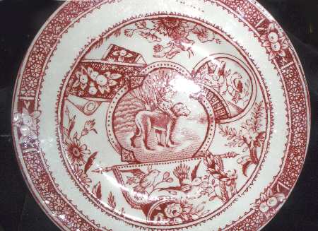 Girl with Pets Red Toy Plate
