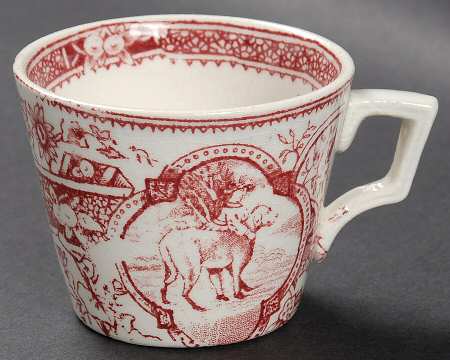 Girl with Pets Red Flat Toy Cup