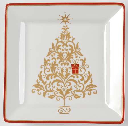 Golden Tree Square Appetizer Plate
