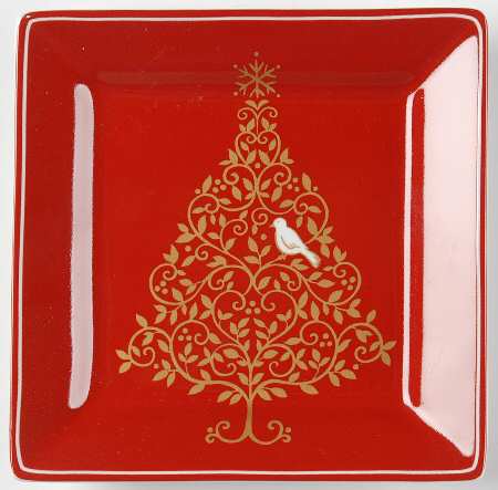 Golden Tree Square Appetizer Plate