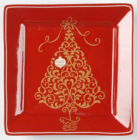 Golden Tree Square Appetizer Plate