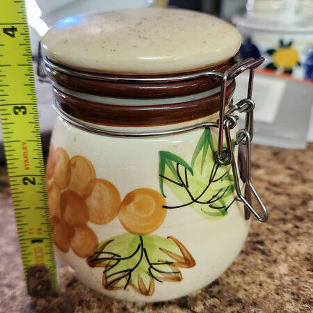 Grape Medley Small Canister with Hinged Lid