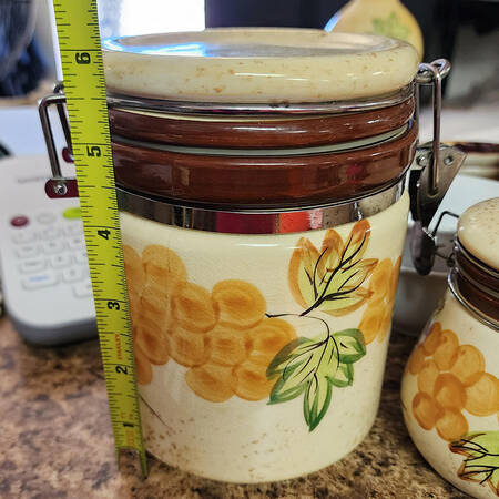 Grape Medley Large Canister with Hinged Lid