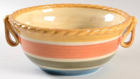 Tuscan Countryside Stripe Round Handled Bowl