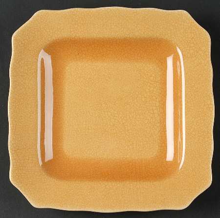 Alba Crackle Yellow Square Salad Plate