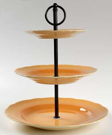 Alba Crackle Yellow 3-Tiered Serving Tray (DP, SP, BB)