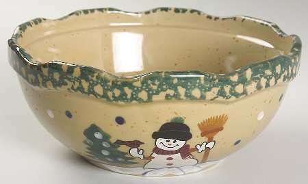 Country Snowman 8" Round Serving Bowl by Abc Distributing