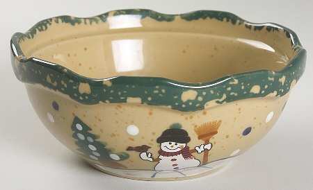 Country Snowman 6" Round Serving Bowl