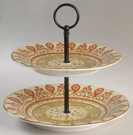 Kashmir 2 Tiered Serving Tray (Dinner & Salad Plate)