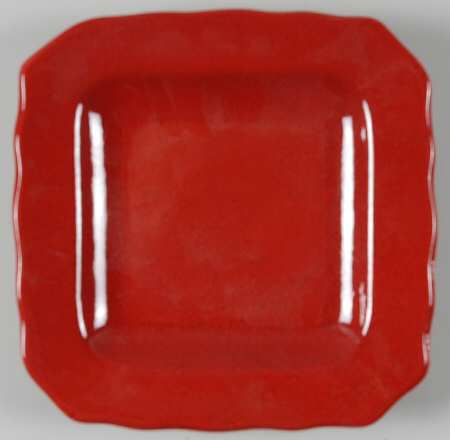 Alba Crackle Red Square Salad Plate
