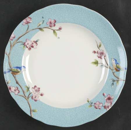 Blossom Bird Blue Salad Plate
