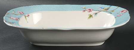Blossom Bird Blue 11" Oval Vegetable Bowl