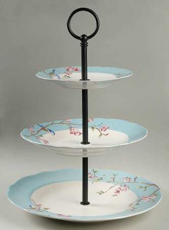 Blossom Bird Blue 3-Tiered Serving Tray (DP, SP, BB)