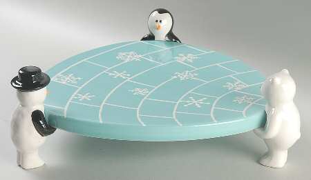 Arctic Holiday 12" Diameter Pedestal Cake Stand