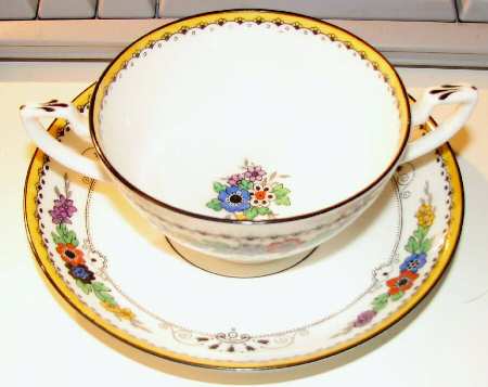 Geneva Footed Cream Soup Bowl & Saucer Set