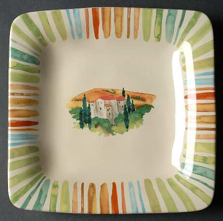 Tuscan Villa Square Salad Plate