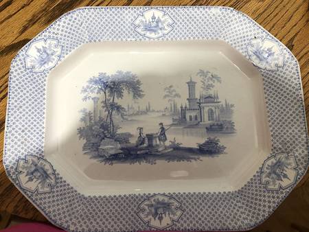 Cyrene Blue 14" Oval Serving Platter
