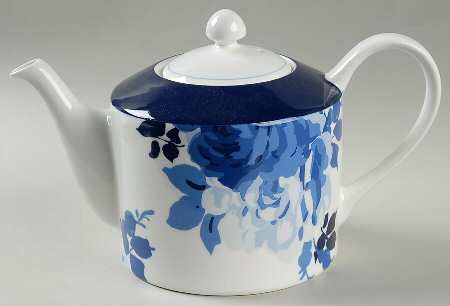 Indigo Rose Teapot & Lid