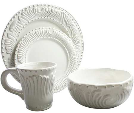 Bianca Flute and Bead (Round) Dinner Plate