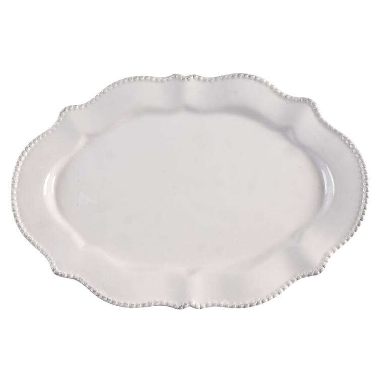 Bianca Bead 14" Oval Serving Platter