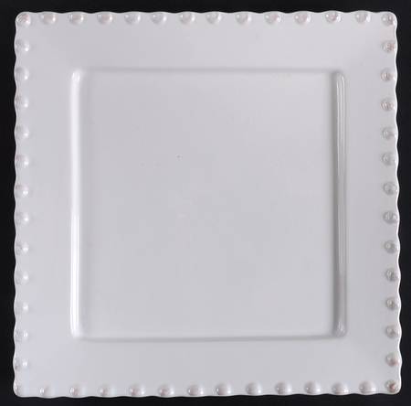 Bianca Bead Square Salad Plate by American Atelier