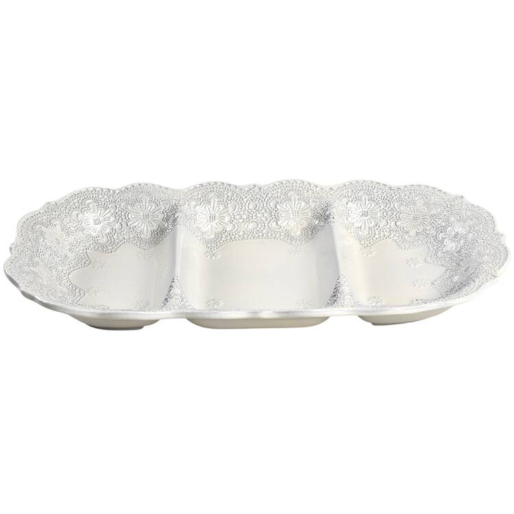 Merletto Antique Lace 3 Section Antipasti Server