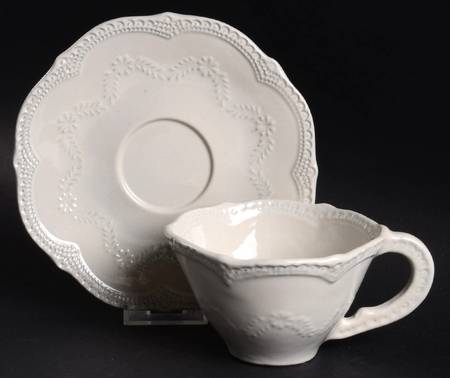 Merletto Antique Lace Flat Cup & Saucer Set