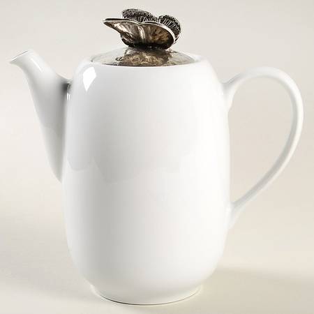 Giardino (White with Pewter Lids) Coffee Pot & Lid