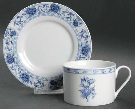 French Floral (5228-20) Flat Cup & Saucer Set