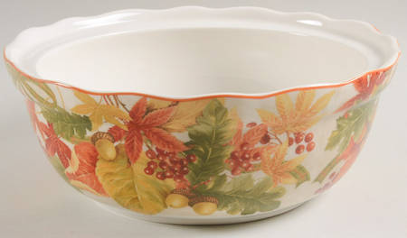Autumn Celebration Round Vegetable No Lid