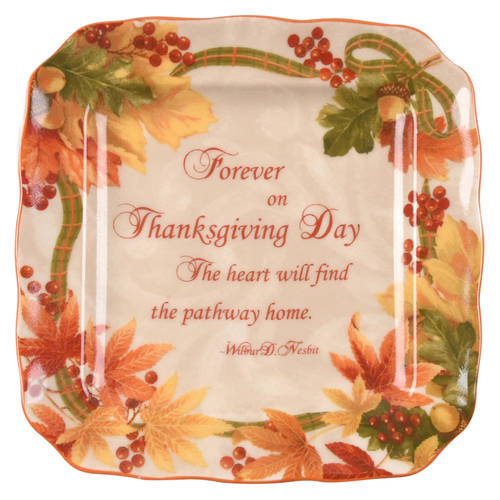 Autumn Celebration Square Appetizer Plate