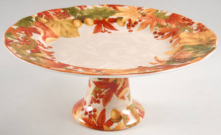 Autumn Celebration 11" Diameter Pedestal Cake Stand