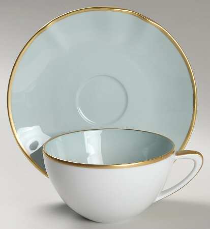 Anna Colors Powder Blue Flat Cup & Saucer Set