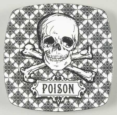Halloween Skulls Square Appetizer Plate