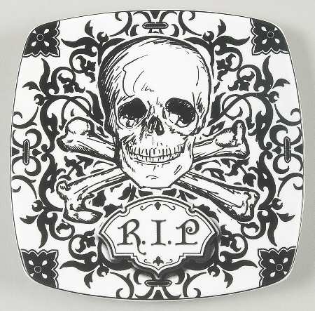 Halloween Skulls Square Appetizer Plate