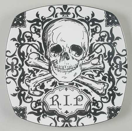 Halloween Skulls Square Salad Plate