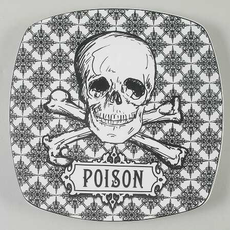 Halloween Skulls Square Salad Plate