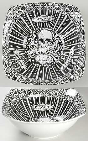 Halloween Skulls 10" Square Serving Bowl