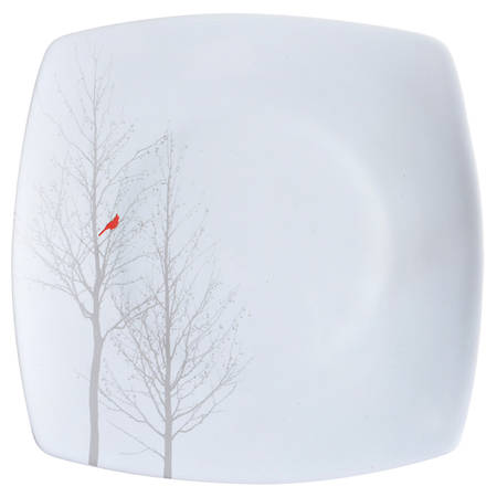 Winter Cardinal Square Dinner Plate by 222 Fifth (PTS)
