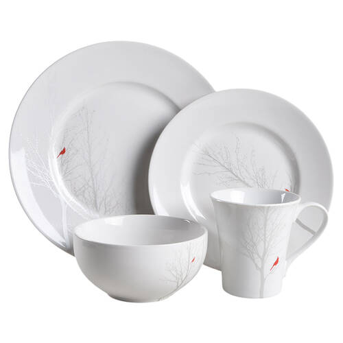 Winter Cardinal 4 Piece Place Setting
