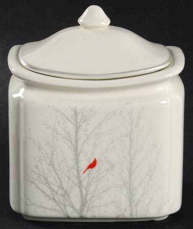 Winter Cardinal Small Canister & Lid